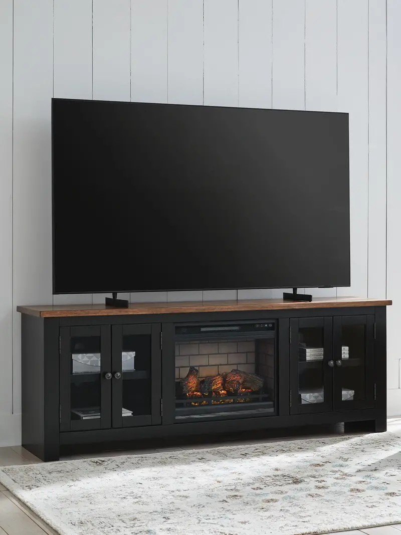 Wildenauer 76-Inch Media Console With Electric Fireplace 1