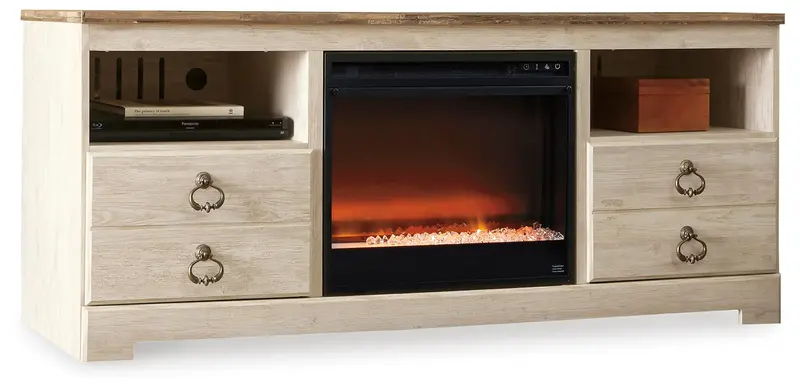 Willowton 64-Inch Tv Stand With Built-In Electric Fireplace 1