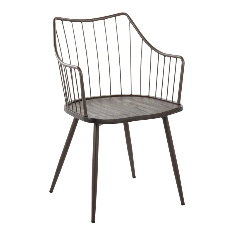 Winston Farmhouse Dining Chair – Brown & Dark Walnut Solid Wood Seat With Rustic Charm 1