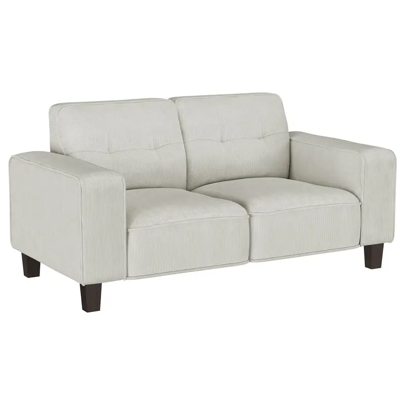 Xana Greige Track-Arm Tufted Loveseat 1