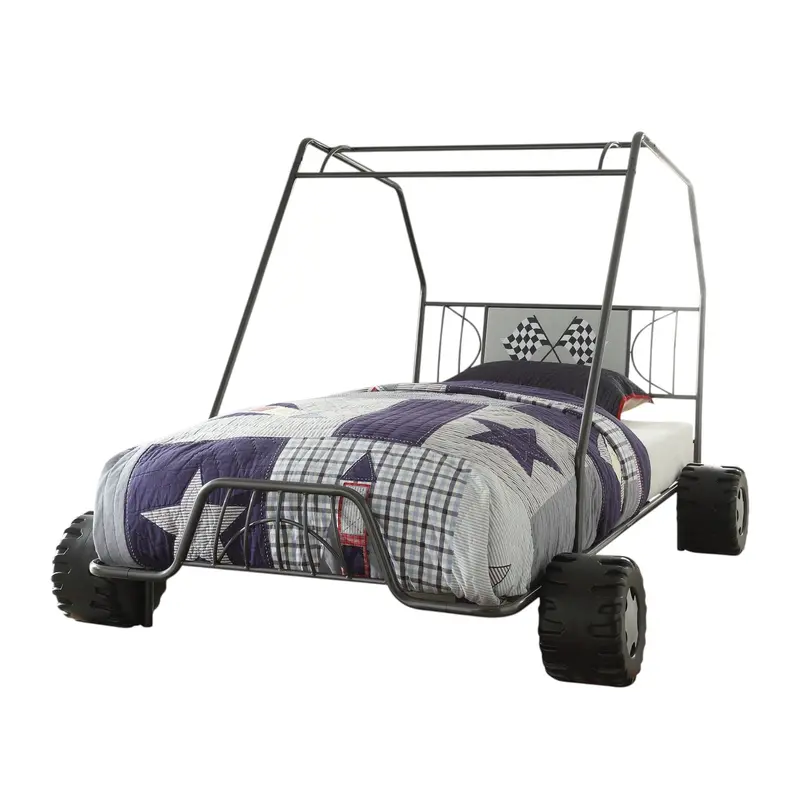 Xander Gunmetal Twin Go-Kart Style Bed Frame 1