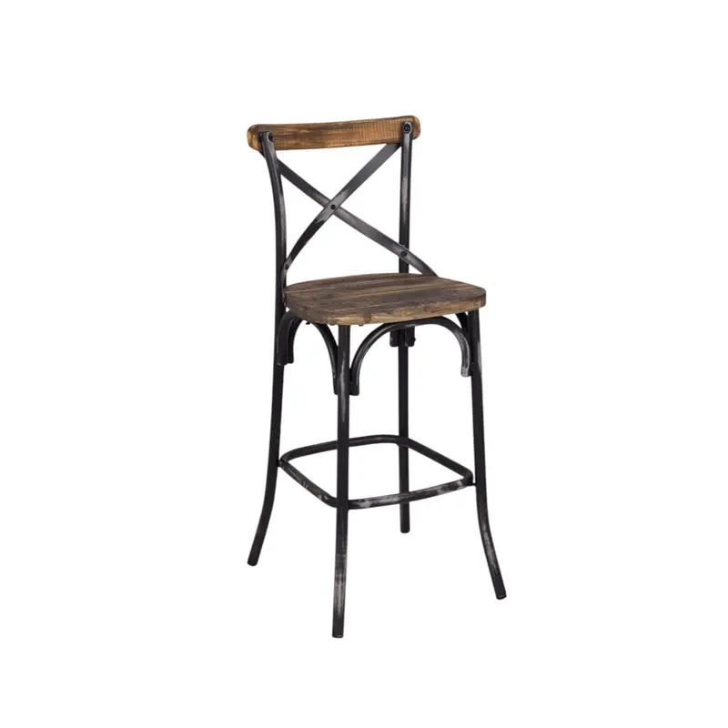 Zaire Bar Chair In Black And Oak Finish 1